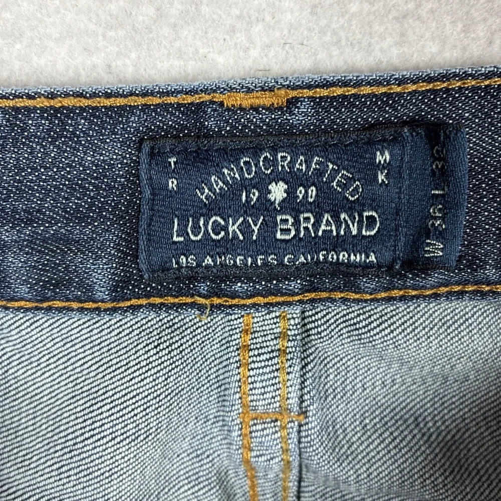 Lucky Brand Men's 410 Athletic Fit Blue Denim Jeans Size 36x32 Whiskering Fade